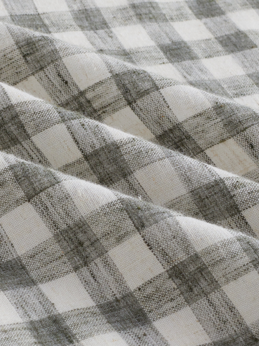 Mist Green Linen Blend Checks Shirt