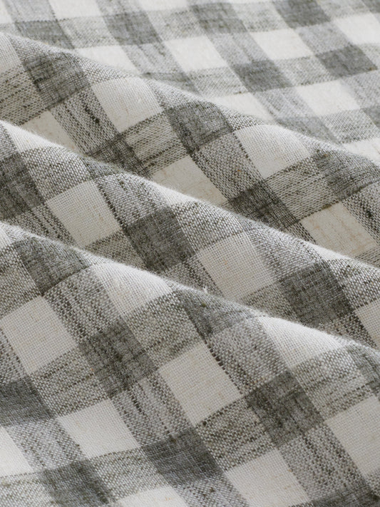 Mist Green Linen Blend Checks Shirt