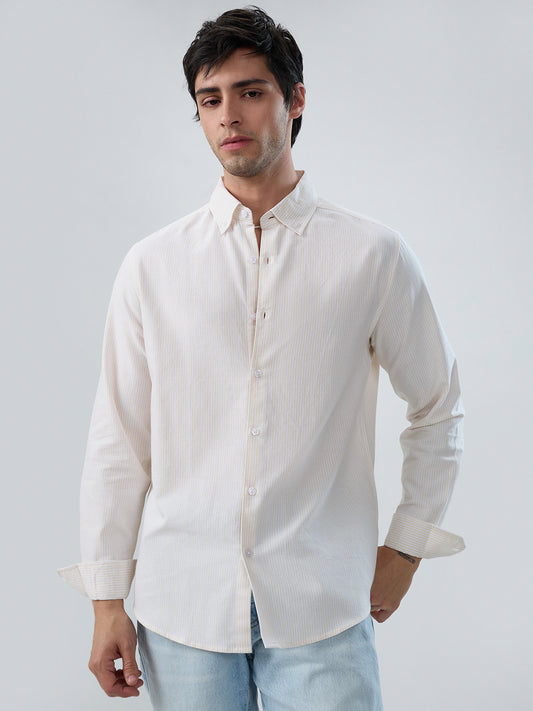 Mellow Yellow Pinstripe Button-Down Collar Shirt