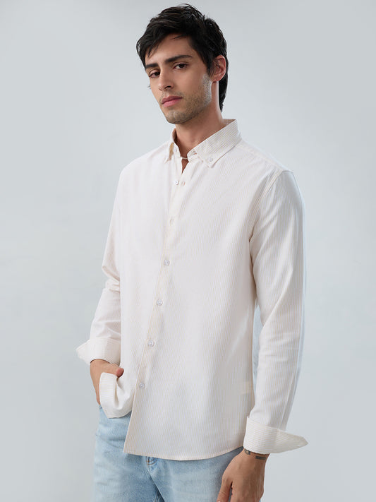 Mellow Yellow Pinstripe Button-Down Collar Shirt