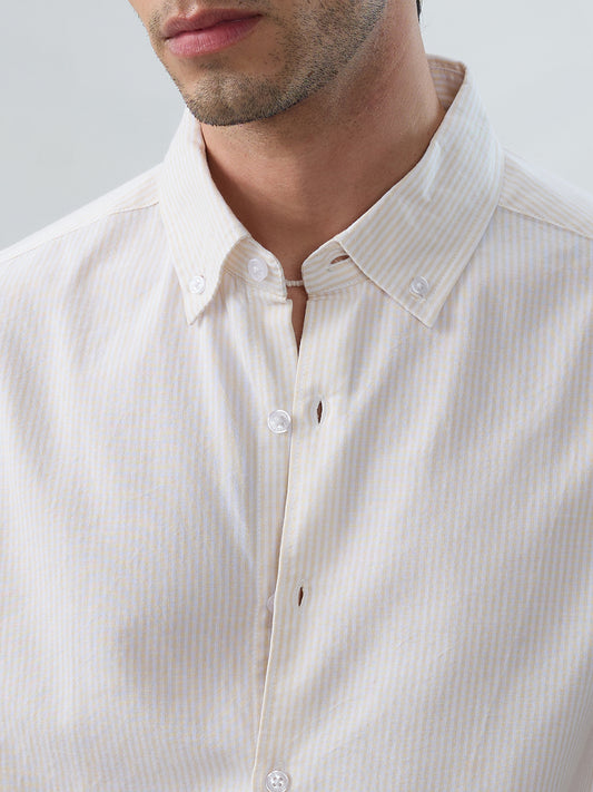 Mellow Yellow Pinstripe Button-Down Collar Shirt