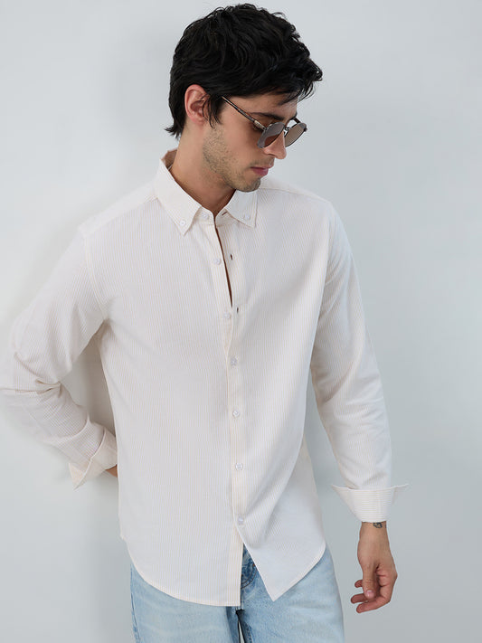Mellow Yellow Pinstripe Button-Down Collar Shirt