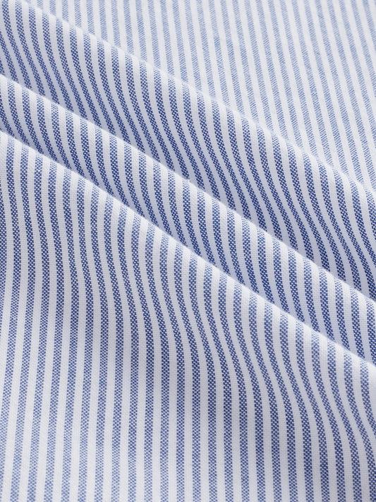 Marine Blue Pinstripe Button-Down Collar Shirt