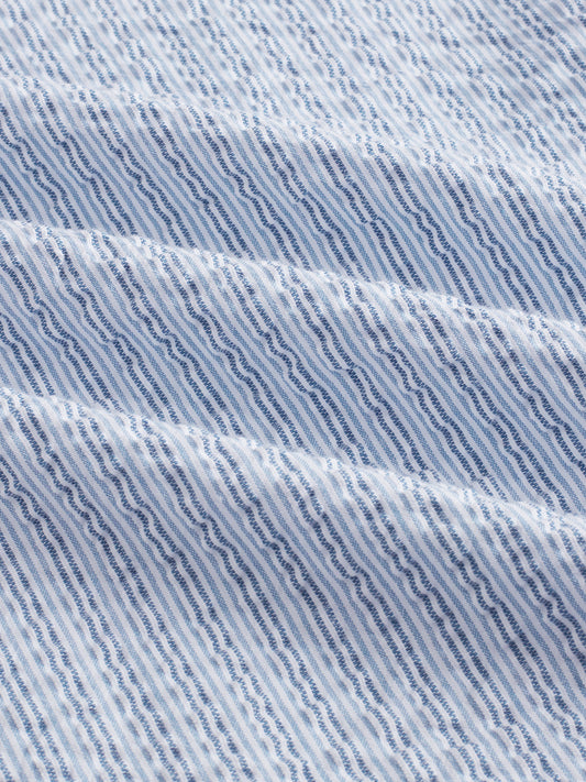Frost White Azure Fine Striped Seersucker Shirt