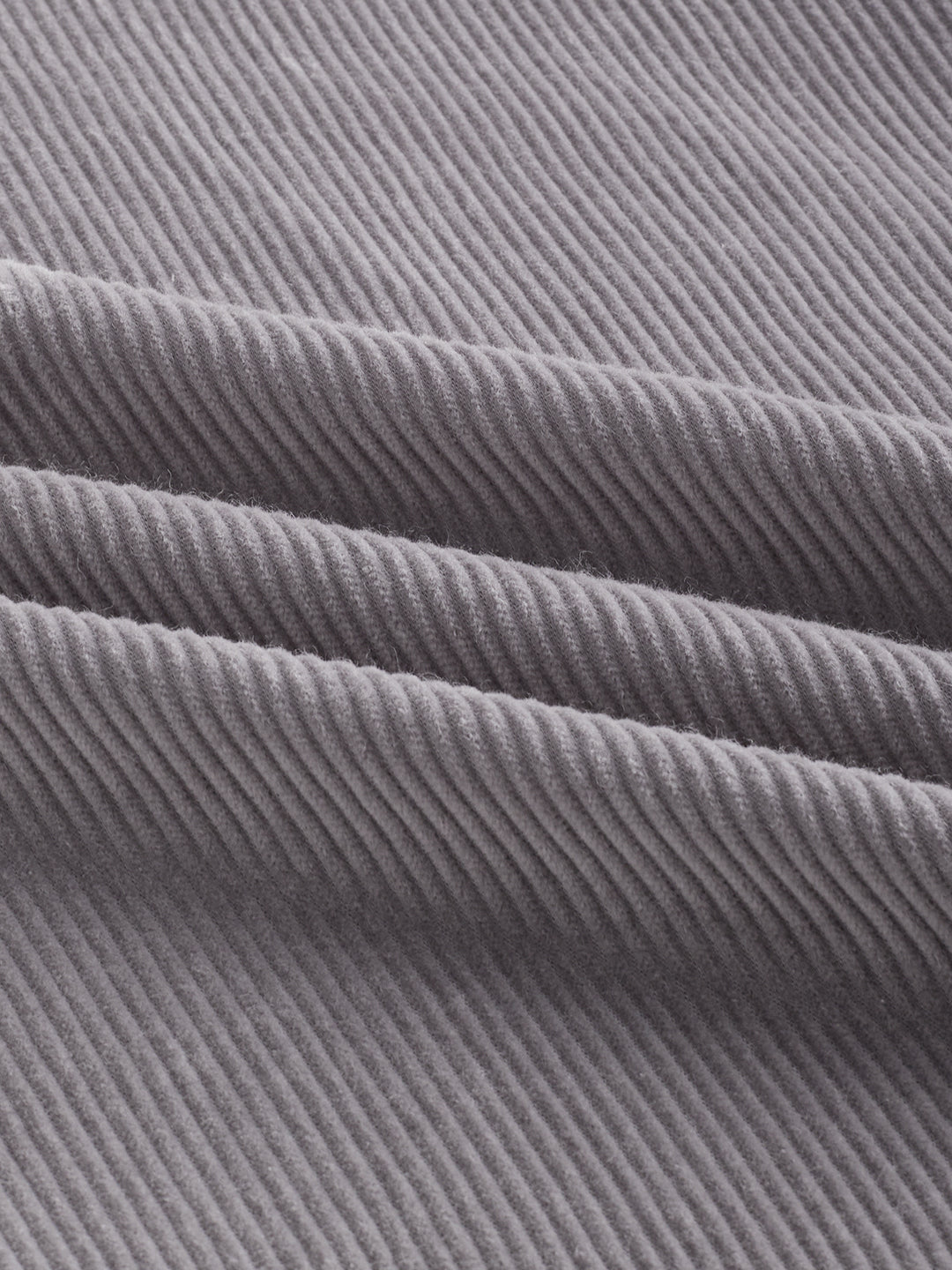 Cloud Grey Corduroy Boxy Fit Crop Shirt