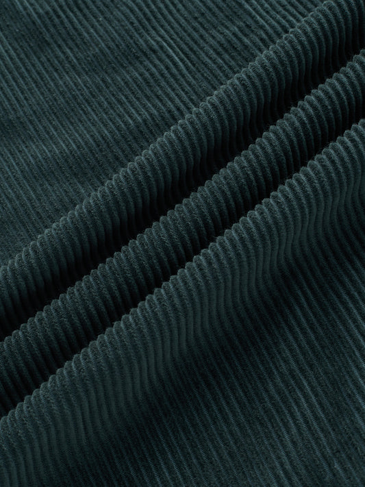 Sacremento Green Corduroy Boxy Fit Crop Shirt