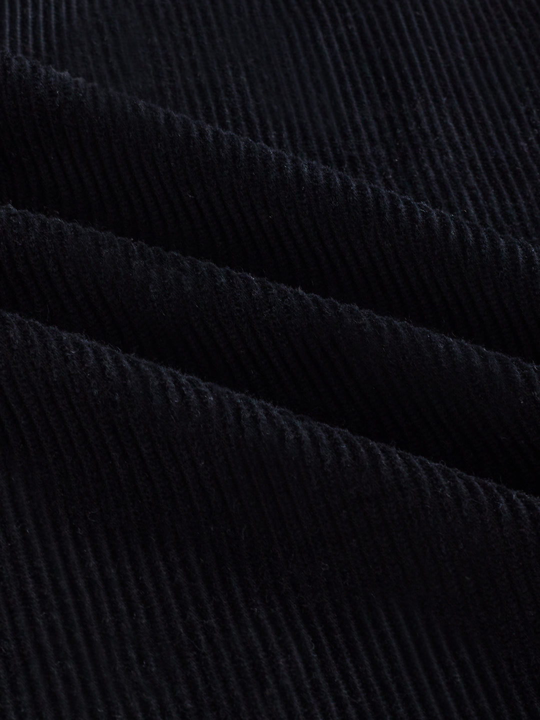 Timeless Black Corduroy Boxy Fit Crop Shirt