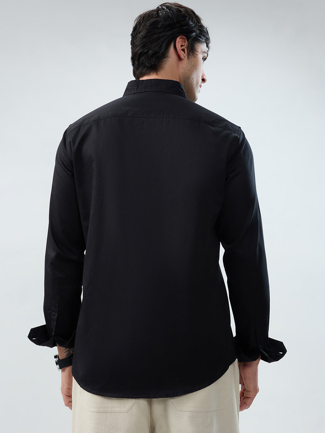 Nightfall Black Button-Down Collar Business Shirt