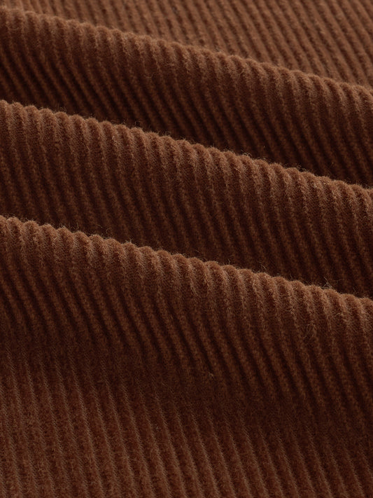 Cocoa Brown Corduroy Double Pocket Overshirt
