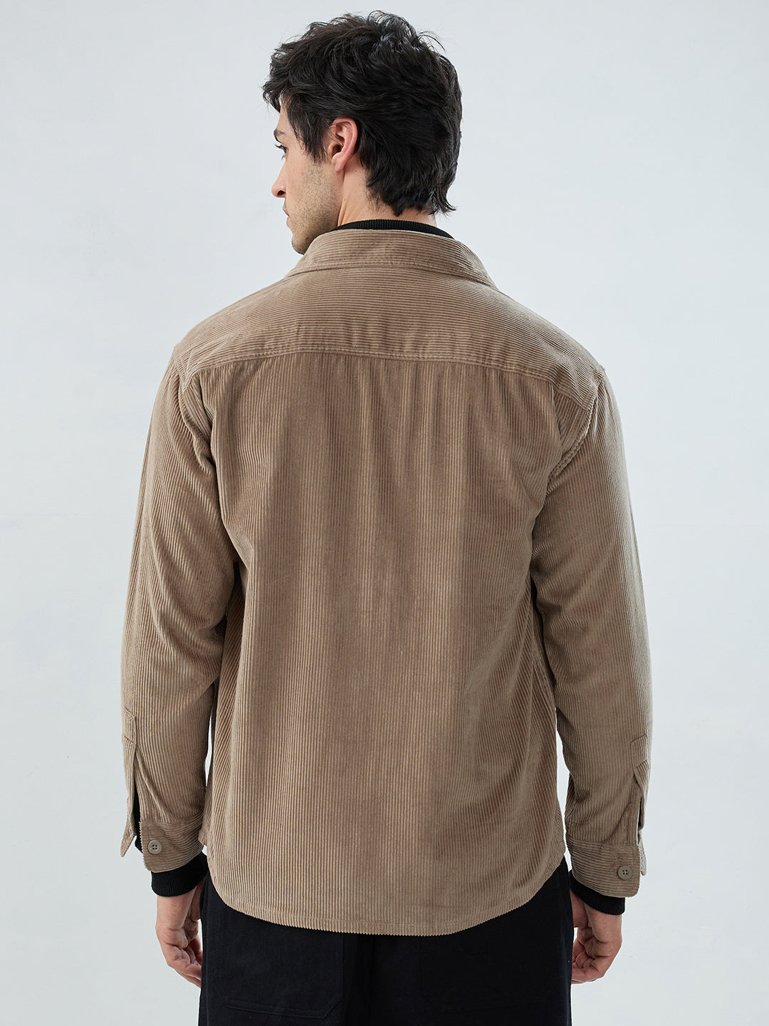 Olive Structured Corduroy Double Pocket Overshirt