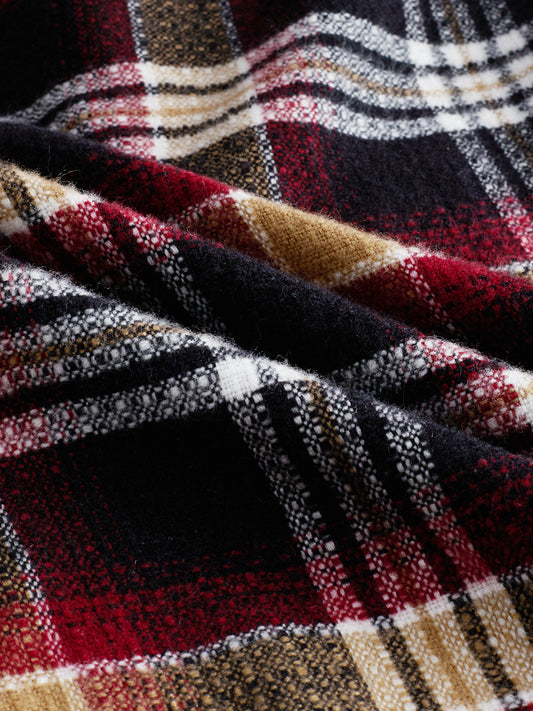 Premium Red Oak Plaid Checks Twin Pocket Flannel Shirt