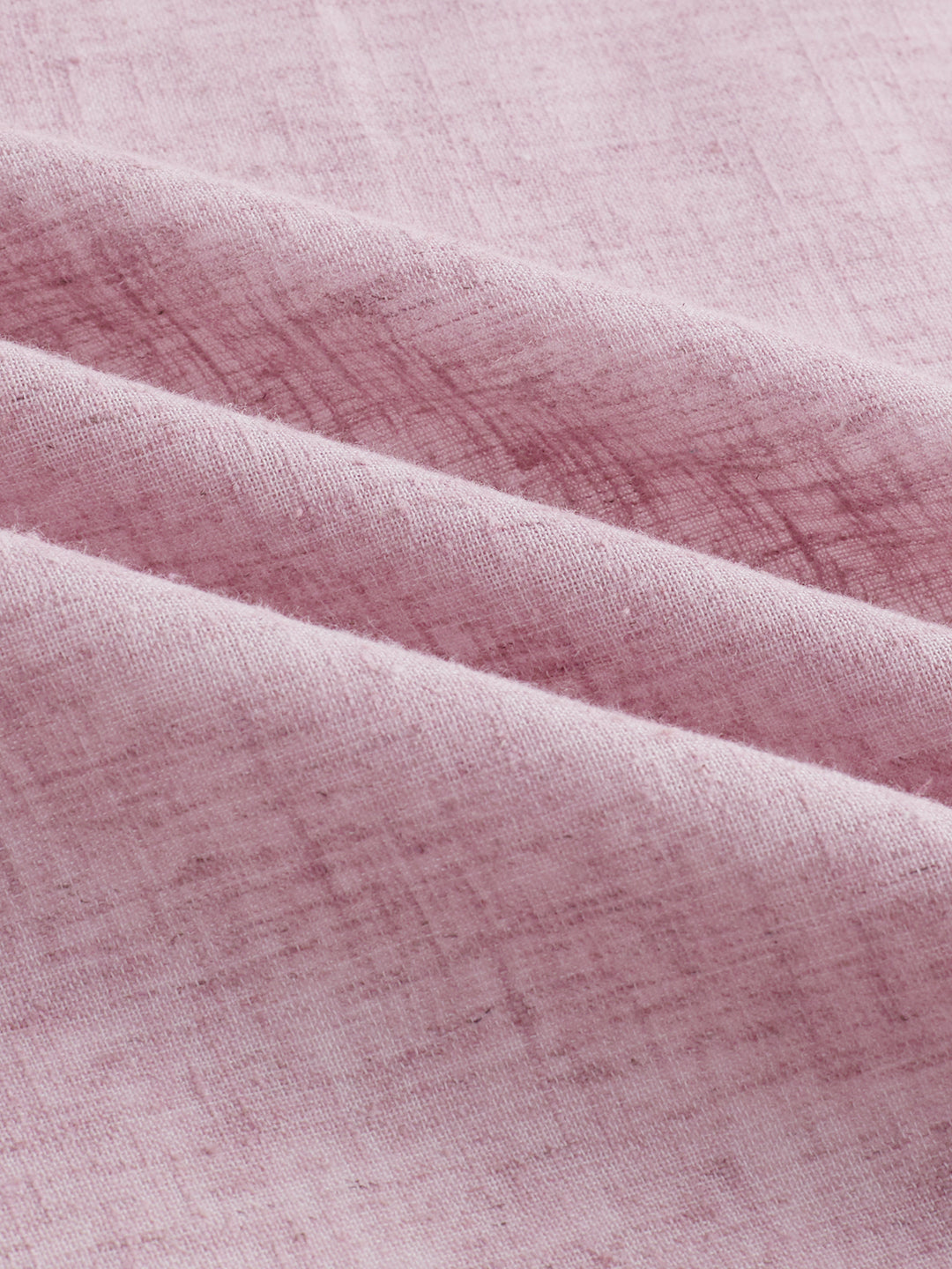 Han Pink Linen Blend Stand-Collar Oversized Shirt