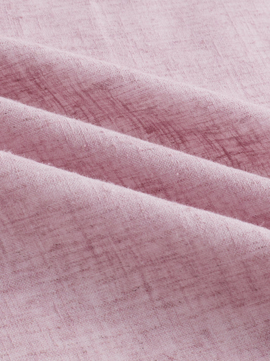 Han Pink Linen Blend Stand-Collar Oversized Shirt