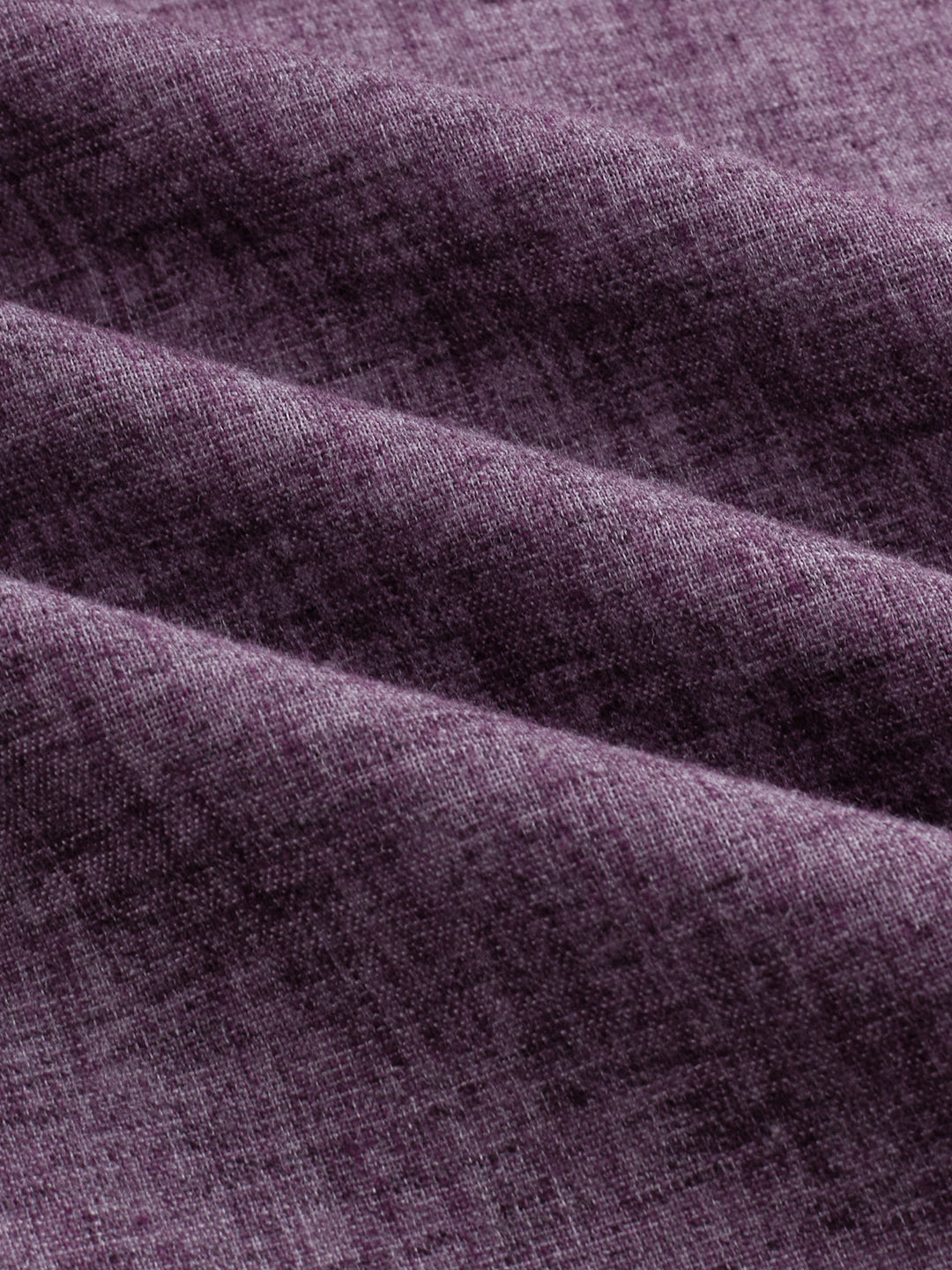 Rich Aubergine Purple Linen Blend Stand-Collar Oversized Shirt