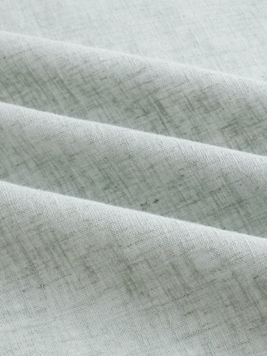 Premium Seafoam Green Linen Blend Stand-Collar Oversized Shirt