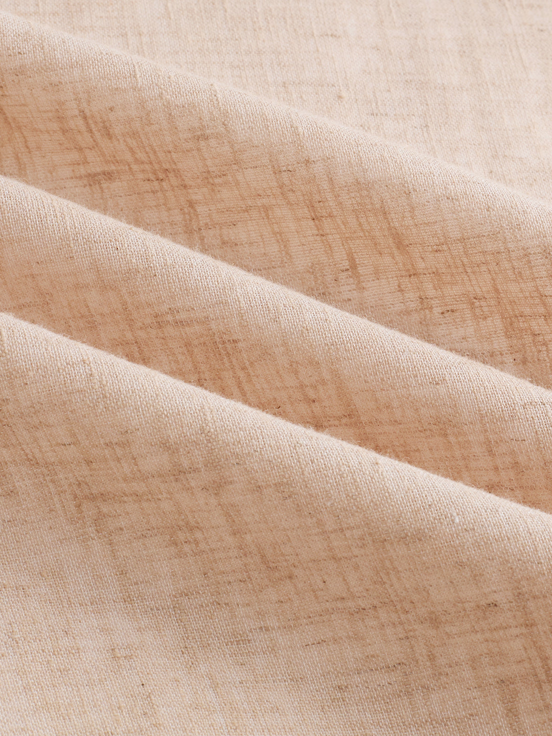 Premium Tan Beige Linen Blend Stand-Collar Oversized Shirt