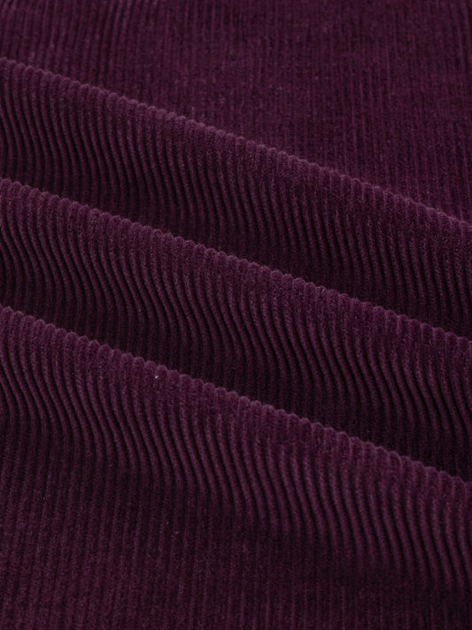 Exquisite Wine Corduroy Double Pocket Oversized Shacket