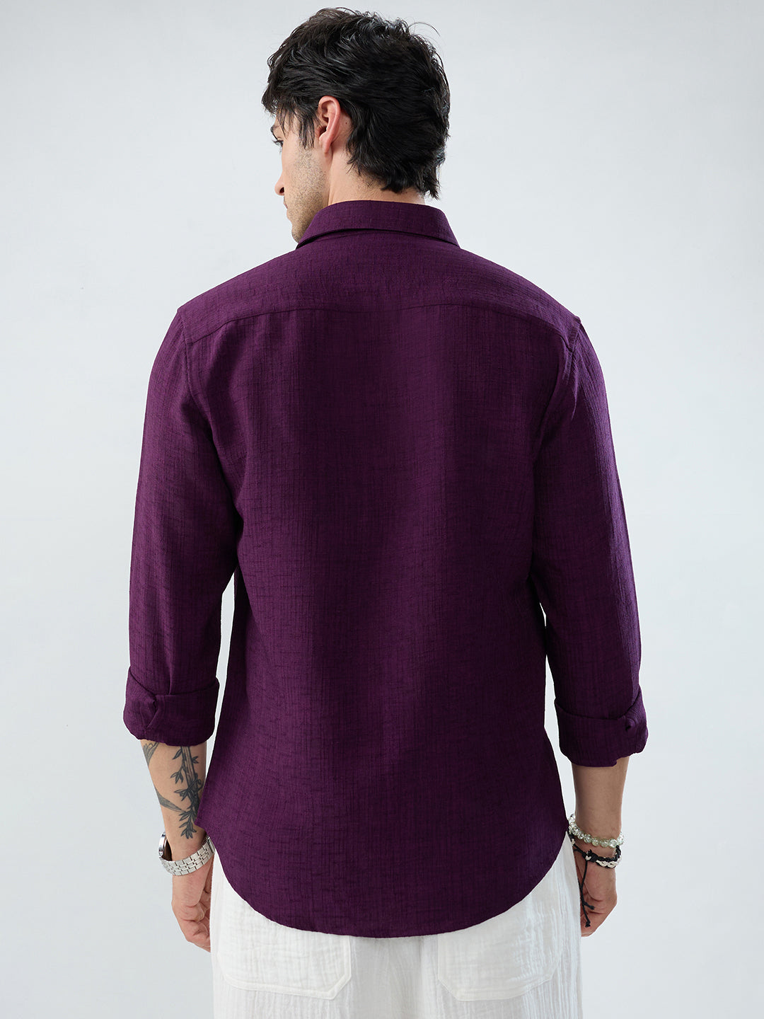 Mulberry Plum Slub Textured Everyday Shirt