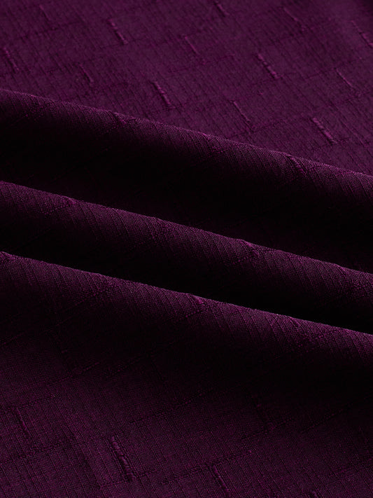 Wine Minimal Textured Everyday Shirt