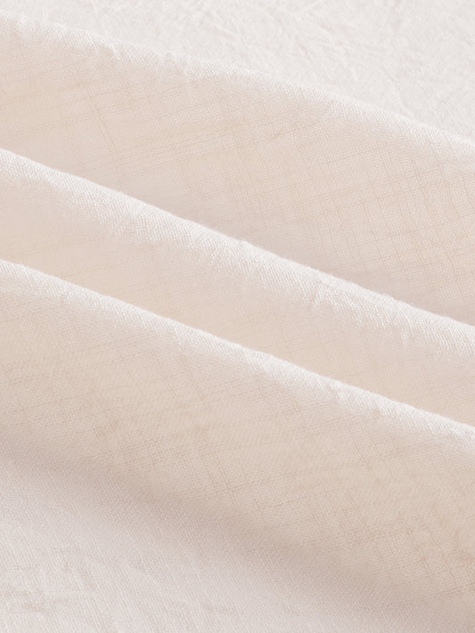 Pearl Cream Soft Sheer Slub Textured Shirt