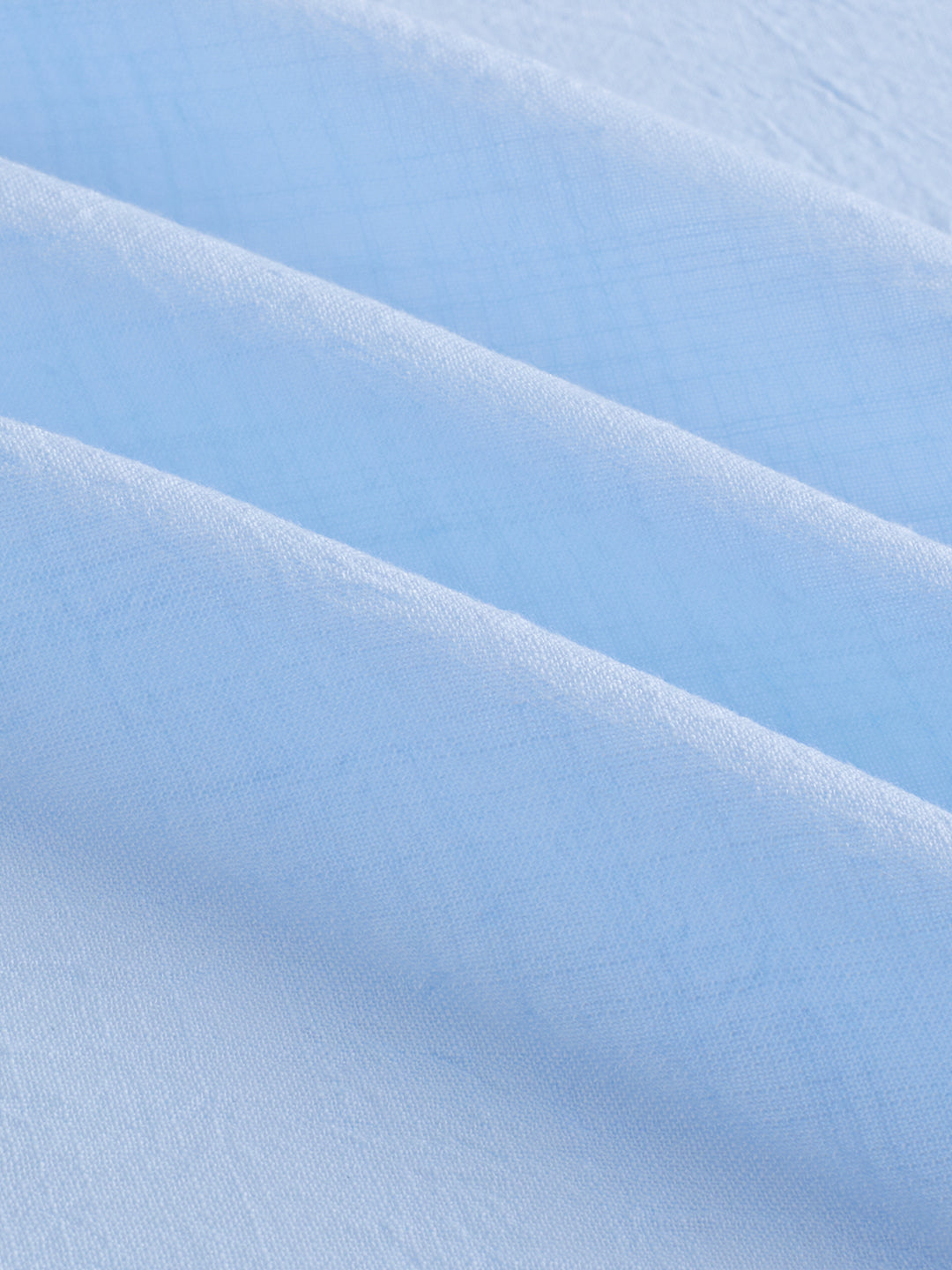 Baby Blue Slub Textured Boxy Fit Crop Shirt