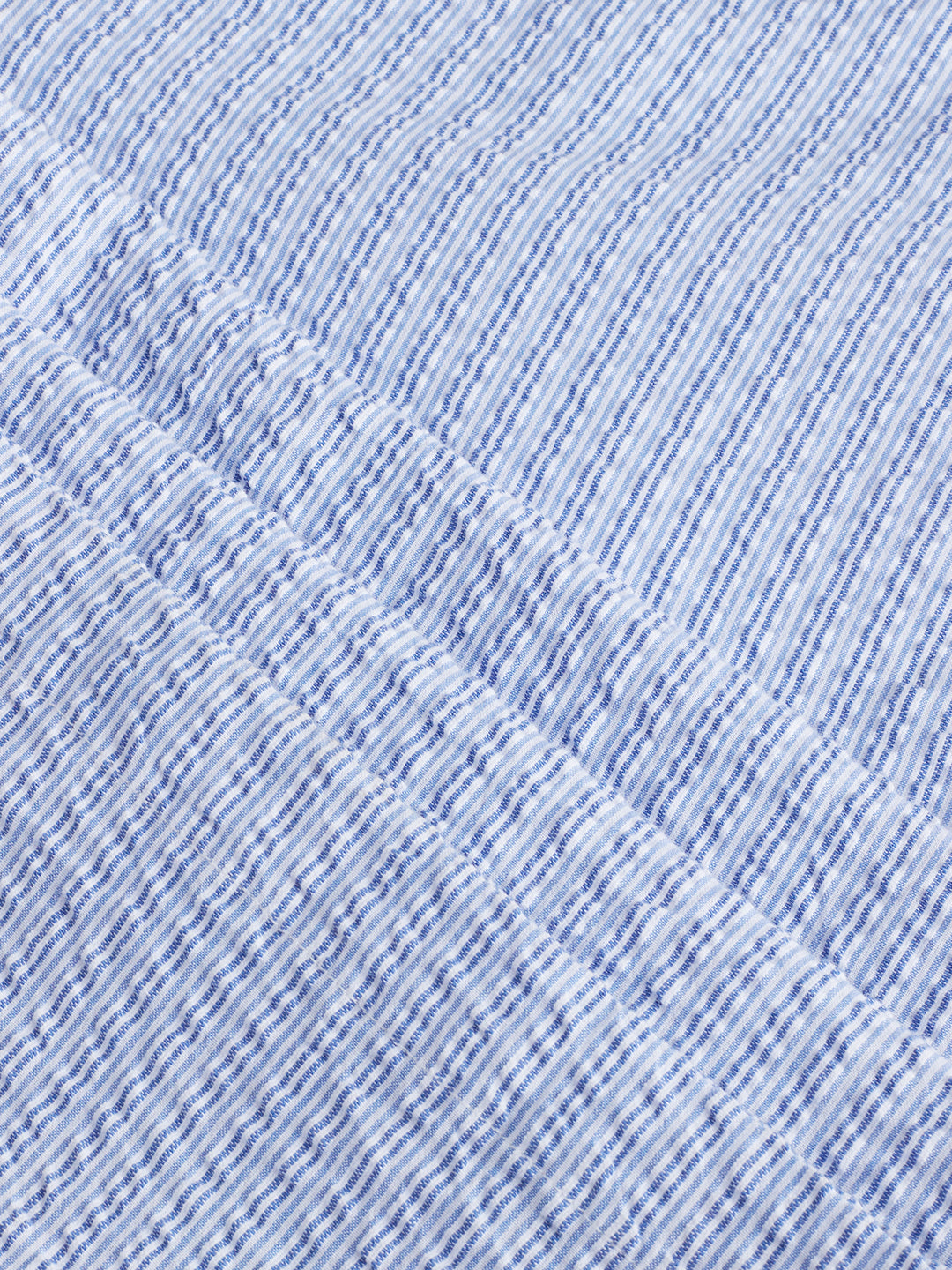 Multi-Tone Vertical Seersucker Striped Straight-Fit Trousers