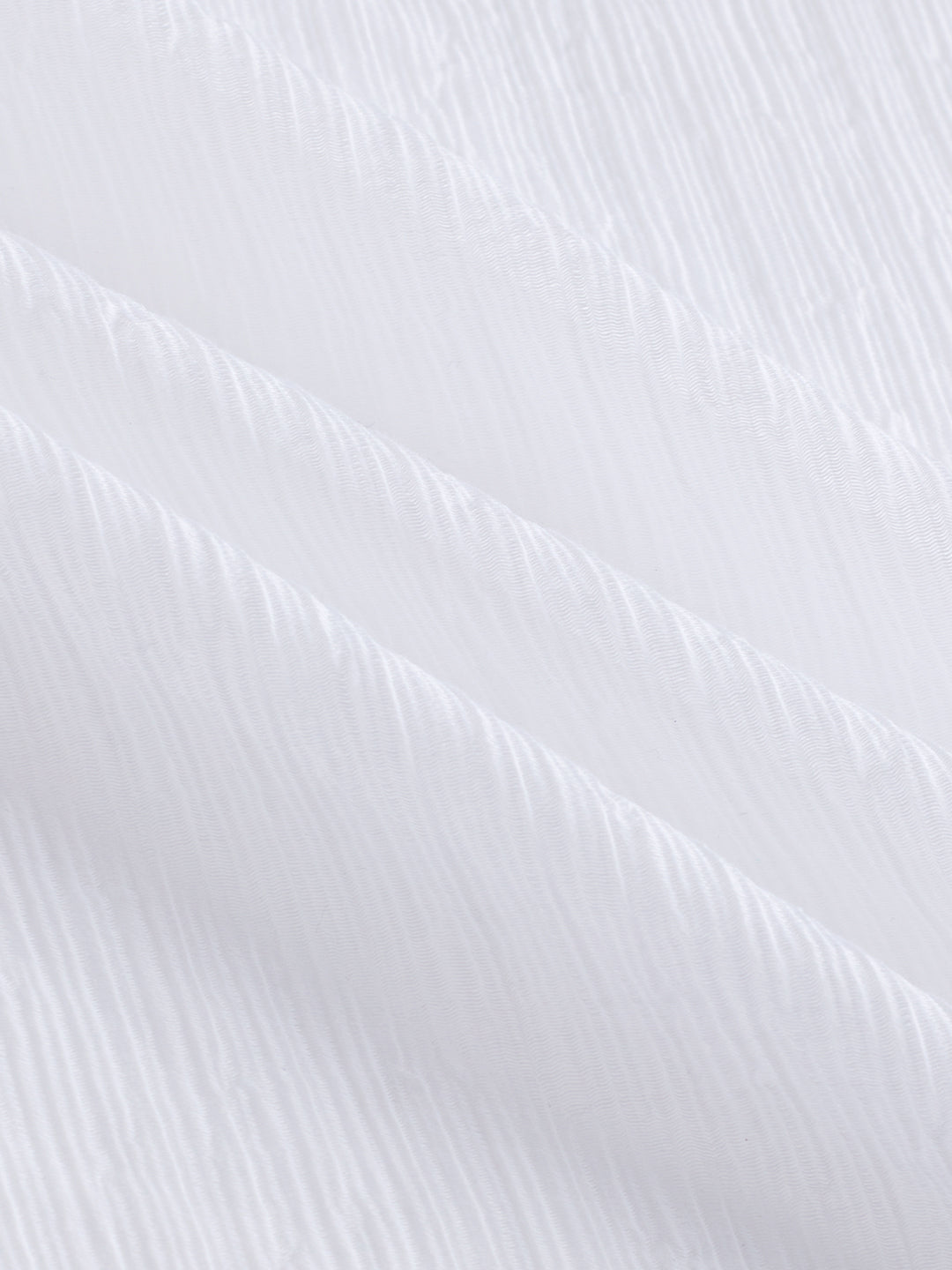 Pure White Classic Sheer Crepe Boxy Fit Crop Shirt