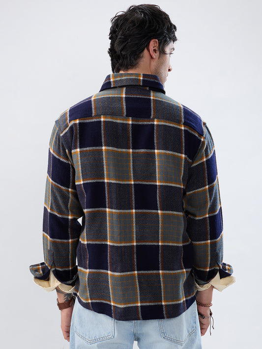 Elevated Multicolor Checks Double Pocket Flannel Shirt