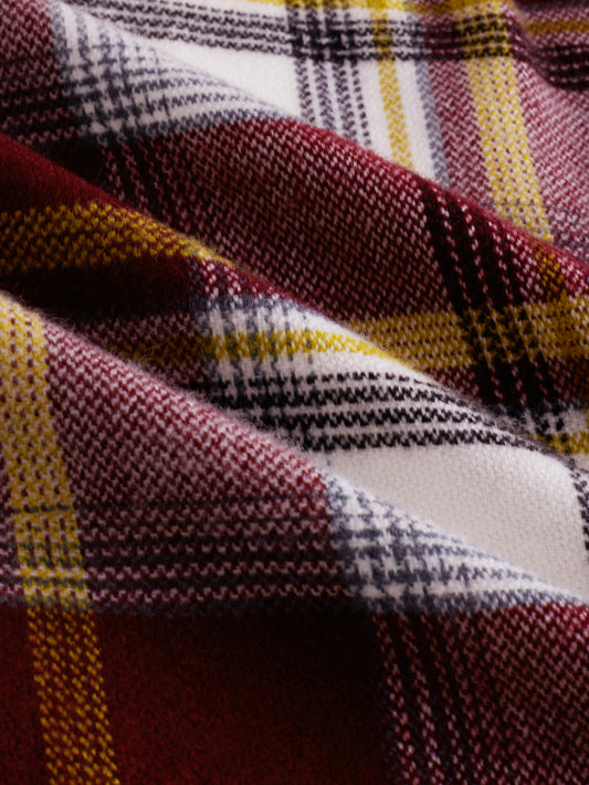 Cherry Red & White Checks Double Pocket Flannel Shirt