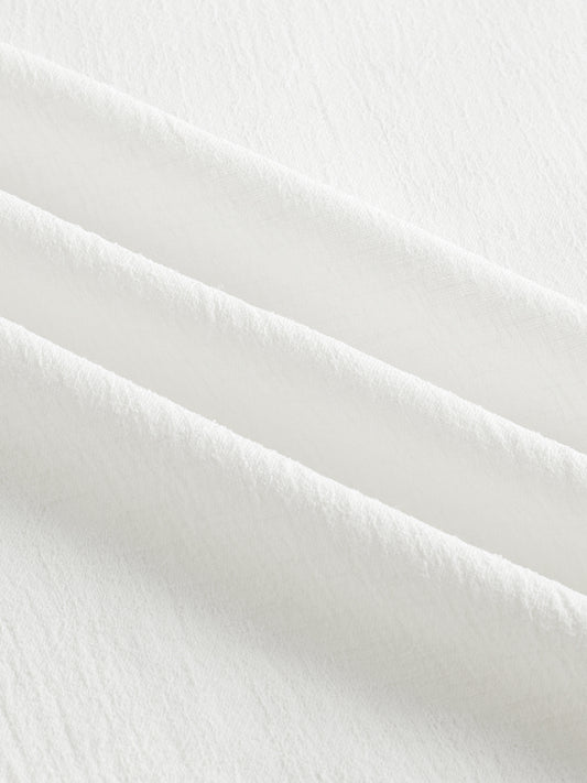 Pearl White Minimal Textured Boxy Fit Oversized Crop Shirt