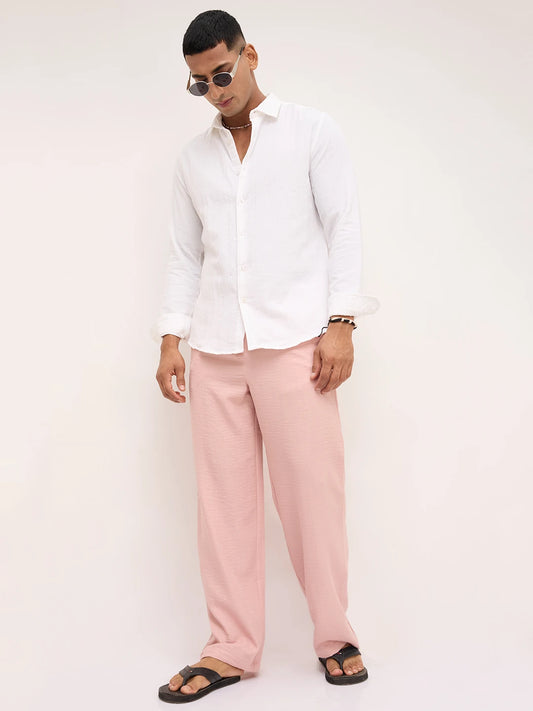Classic White Double Cloth Striped Shirt