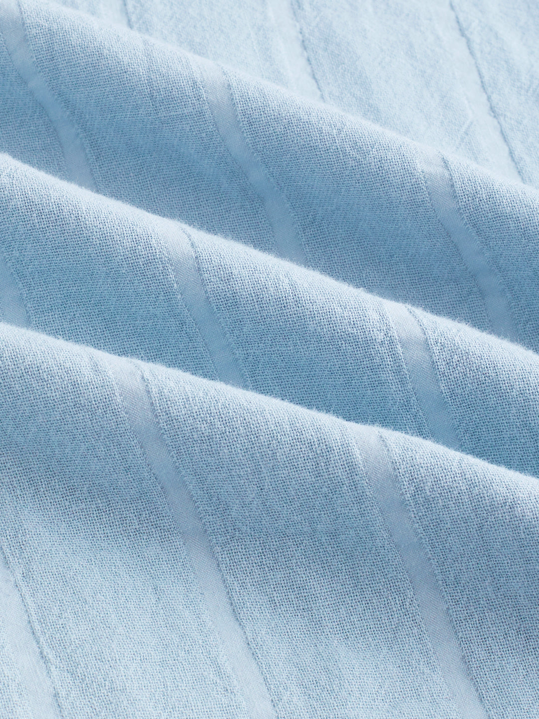 Luxe Powder Blue Double Coth Striped Shirt