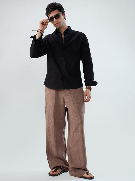 Timeless Black Subtle Emboss Essential Shirt