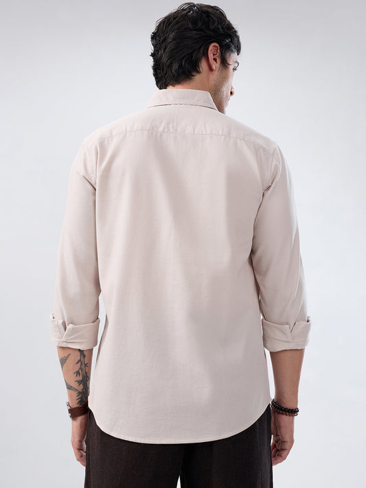 Light Bisque Beige Subtle Emboss Essential Shirt