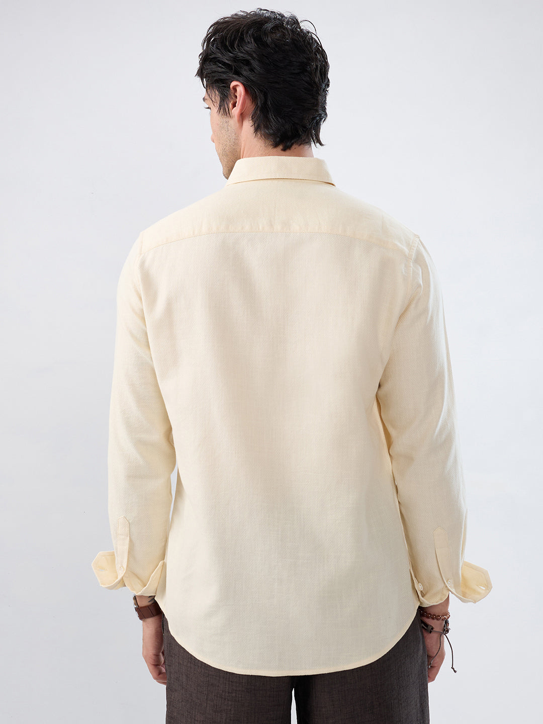 Creamstone Micro-Weave Jacquard Shirt