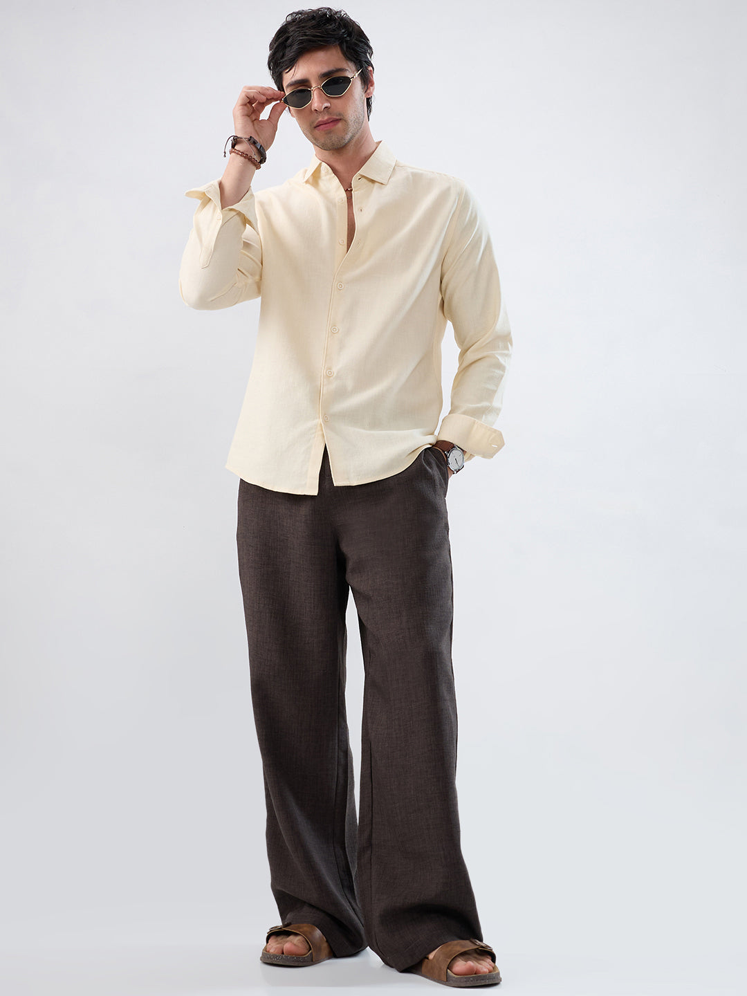 Creamstone Micro-Weave Jacquard Shirt