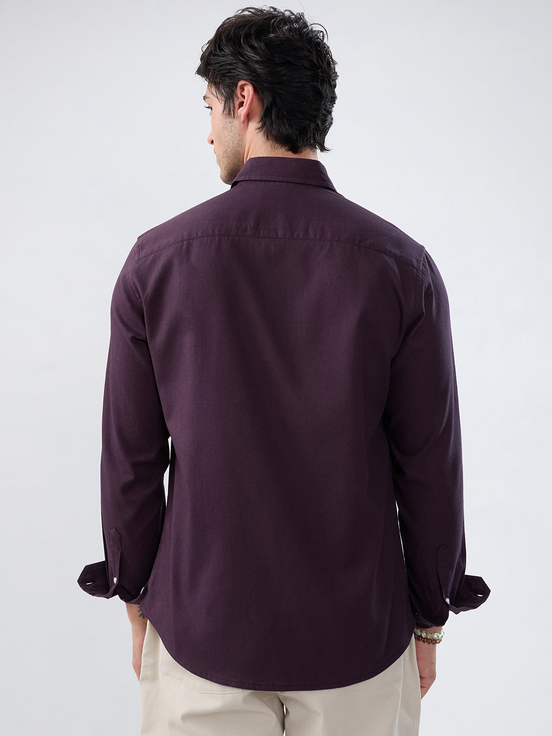 Refined Resin Purple Textured Shirt