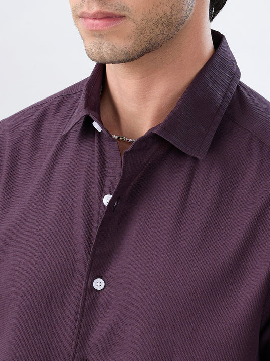 Refined Resin Purple Textured Shirt
