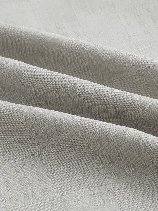 Grey Soft Grid Textured Boxy Fit Crop Shirt