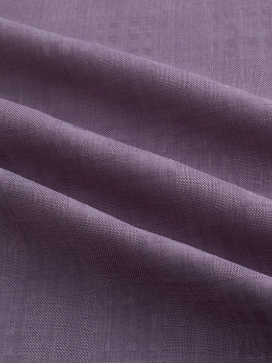 Heather Purple Soft Grid Textured Boxy Fit Crop Shirt