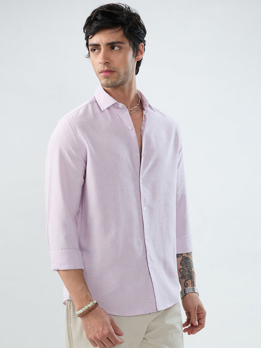 Lavender Intricate Textured Weave Everyday Shirt