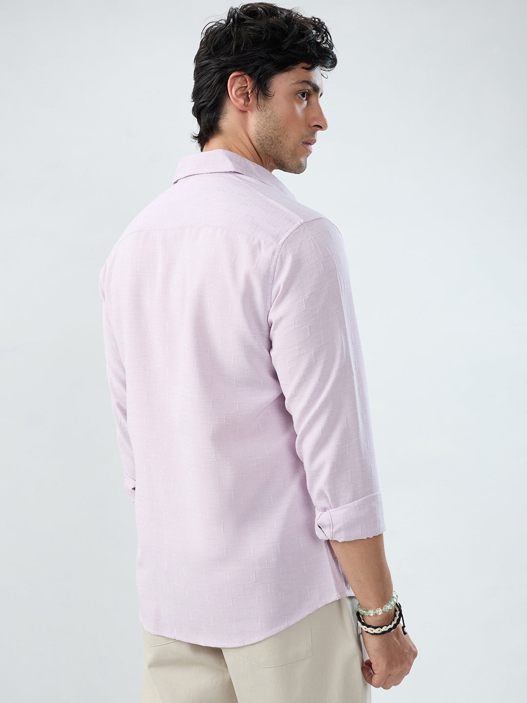 Lavender Intricate Textured Weave Everyday Shirt