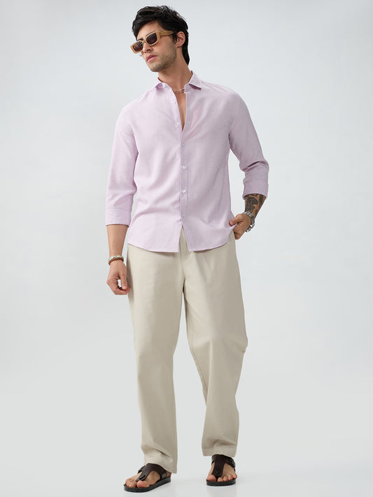 Lavender Intricate Textured Weave Everyday Shirt