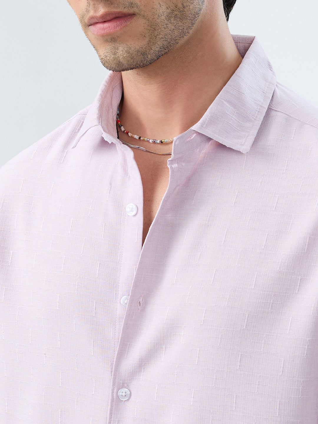 Lavender Intricate Textured Weave Everyday Shirt
