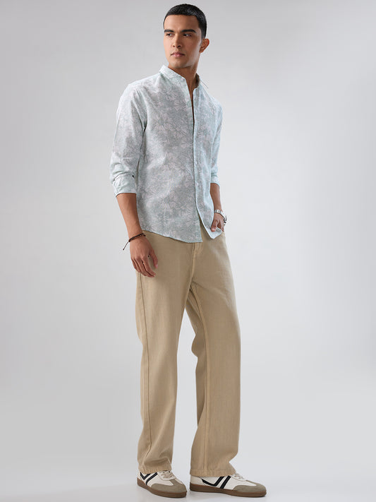 Pastel Green Floral Bloom Shirt