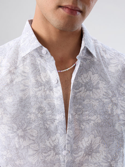 Grey Sketch Botanical Art Shirt