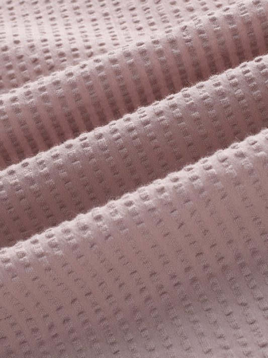 Dusty Rose Seersucker Boxy Fit Crop Shirt
