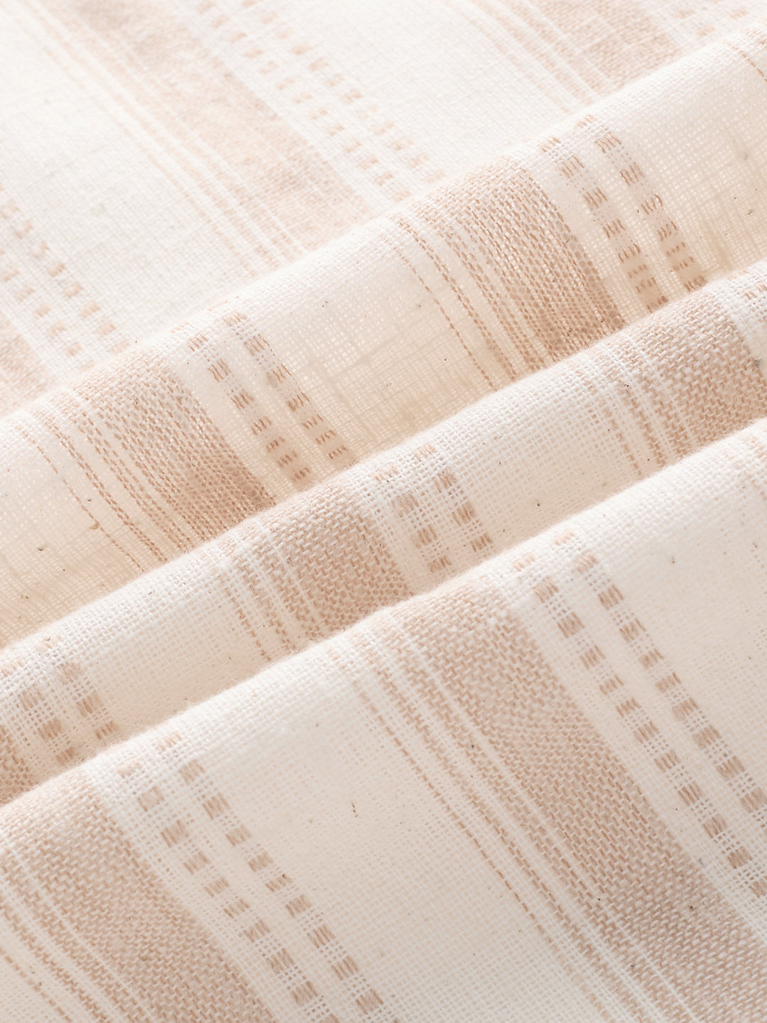 Ivory & Beige Burlap Striped Shirt