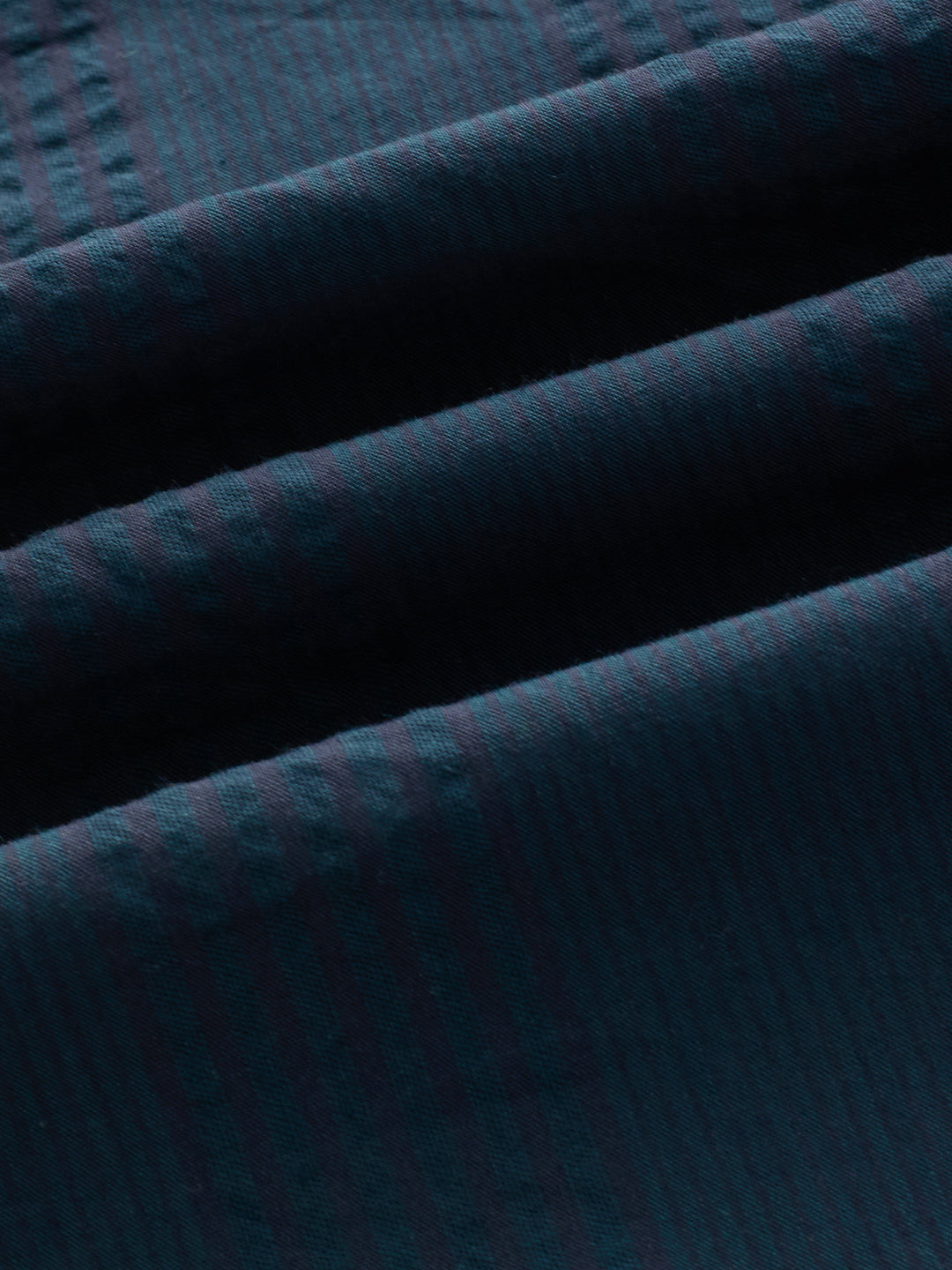 Emerald Green Striped Seersucker Shirt