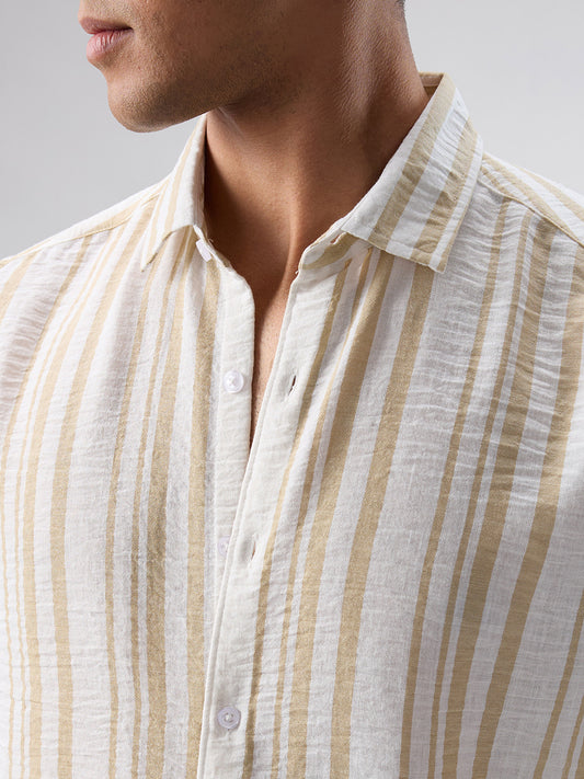 Sunwashed Neutral Linear Striped Shirt